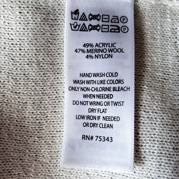 Jones & Co. Merino Wool Blend Grey Longline Cardigan size Small - Picture 5 of 6